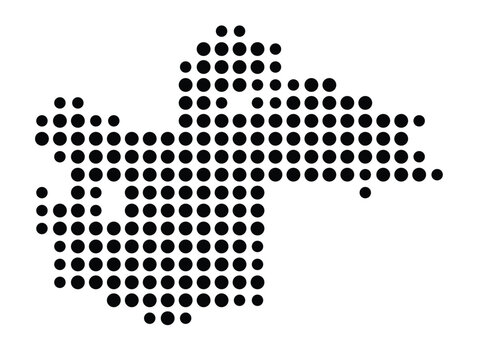 Symbol Map of Simi Valley (United States) showing the city with a pattern of just a few black dots