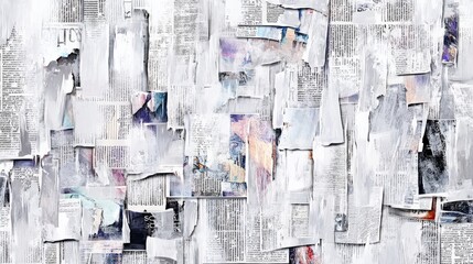 Fototapeta premium Abstract Urban Collage with Torn Newspaper and Paint Texture