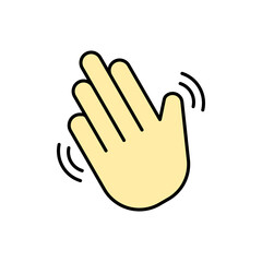 waving hand icons set. waving hand Vector Icon in line style design. Symbol of waving hand. Vector illustration.