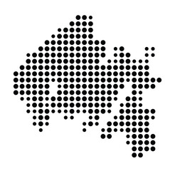 Symbol Map of Fort Myers (United States) showing the city with a pattern of just a few black dots