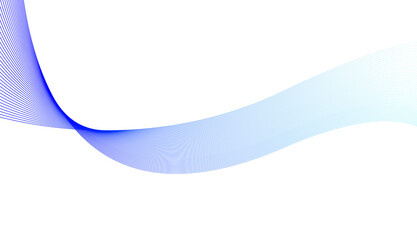 Abstract blue wave line design on a checkerboard transparent background.