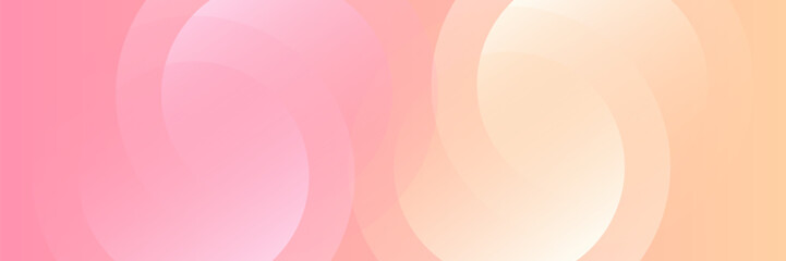 Minimalist banner background, pastel colorful, pink and yellow gradations. Circle effect style geometric, abstract background.