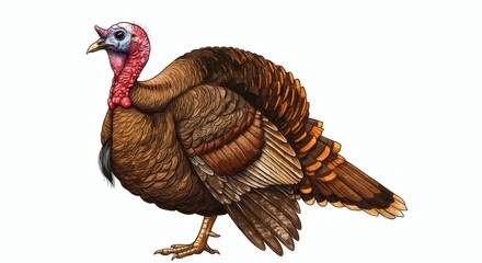 Turkey drawing isolated on white background