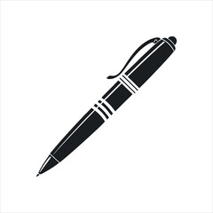 Black silhouette of a ballpoint pen