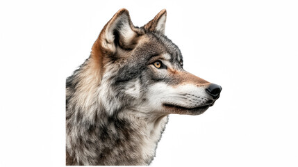 Fototapeta premium a portrait of a gray wolf photo on a transparent background, PNG image, PNG file, Generative art.
