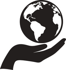 hand holding globe