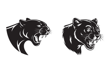 Roaring Panther Head Silhouette