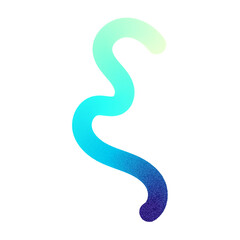 Fototapeta premium Abstract fluid gradient shape with 3D liquid brush strokes, blurred neon waves, holographic color blend design. Flat vector illustration isolated on white background.