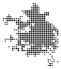 Symbol Map of Shreveport (United States) showing the city with a pattern of just a few black dots