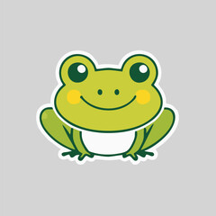 Minimal frog silhouette logo icon with abstract style in green tones