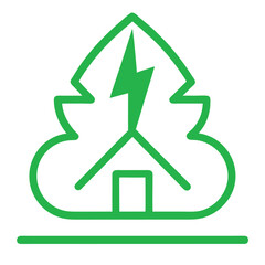 Obraz premium energy saving line icon insulation silhouette