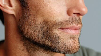 Closeup man face profile details natural light photography