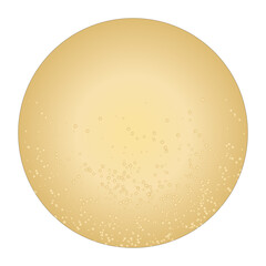 Golden moon realistic vector illustration.