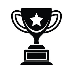 winner trophy vector art illustration on white background