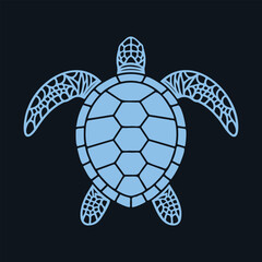 Fototapeta premium Tribal Sea Turtle Silhouette