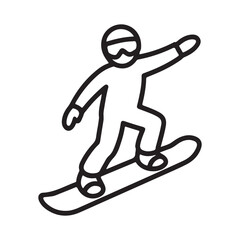 Fototapeta premium Snowboarder Gliding Down Snowy Mountain Icon