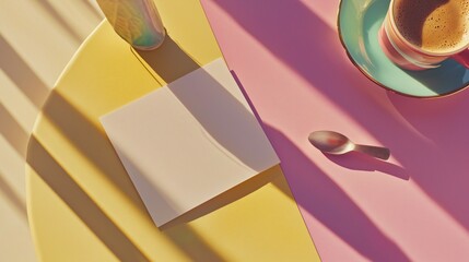 Blank white card on a flat surface, symbolizing simplicity and clarity in design.