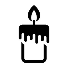 Candle icon isolated on white background