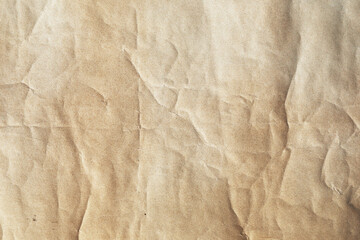 Old brown craft crumpled paper texture