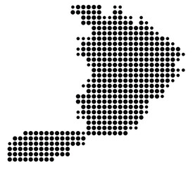 Fototapeta premium Symbol Map of Rio Rancho (United States) showing the city with a pattern of just a few black dots