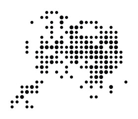 Symbol Map of Apex (United States) showing the city with a pattern of just a few black dots