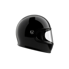Black motorcycle helmet with glossy finish and clear visor for safety and style enthusiasts