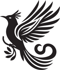 Quetzal bird silhouette vector art