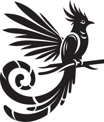 Quetzal bird silhouette vector art