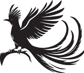 Quetzal bird silhouette vector art