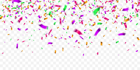 Colorful confetti. Celebration carnival falling shiny glitter confetti. Luxury greeting card. Vector illustration