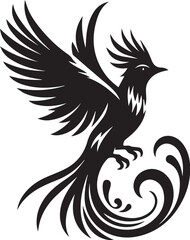 Quetzal bird silhouette vector art