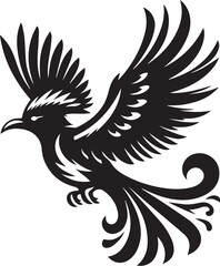 Quetzal bird silhouette vector art