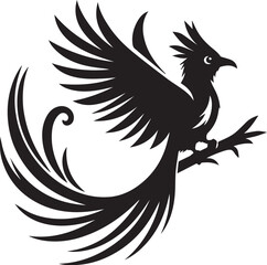 Quetzal bird silhouette vector art