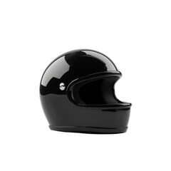Fototapeta premium Sleek black motorcycle helmet with glossy finish and smooth curved design for rider safety