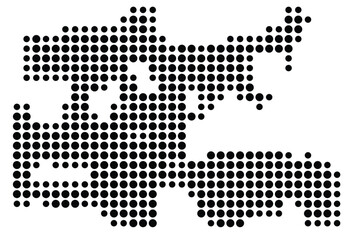 Symbol Map of Oklahoma City (United States) showing the city with a pattern of just a few black dots