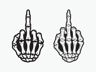  Skeleton Hand Giving the Middle Finger Dark Humor and Edgy Design.