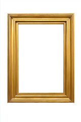 Fototapeta premium Cadre vide en bois doré vintage, isolé sur fond blanc