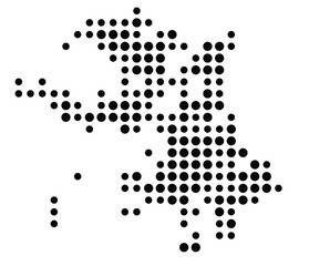 Symbol Map of Georgetown (United States) showing the city with a pattern of just a few black dots