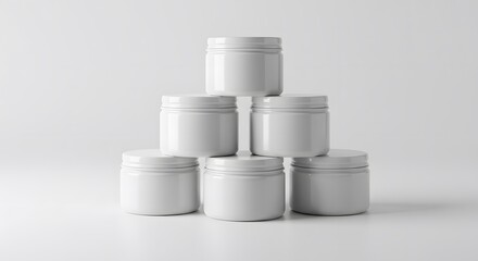 Stacked Cosmetic Jar Mockup