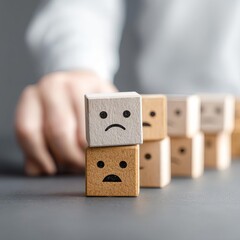 Wooden blocks displaying various emotions. Business Social Media Social Media Marketing Digital Marketing Online Marketing