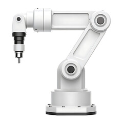 White robotic arm, industrial automation.