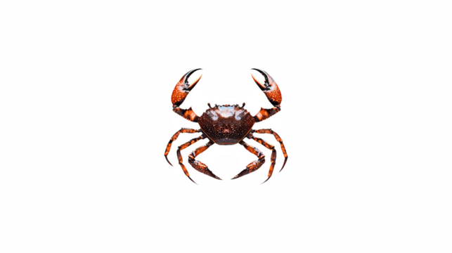 a picture of a crab on a transparent background, PNG image, PNG file, Generative art.