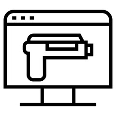 robbery online vector icon