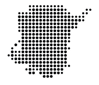 Symbol Map of Orem (United States) showing the city with a pattern of just a few black dots