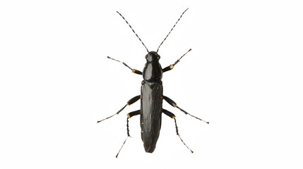 a black and white insect or small insect isolated on a transparent background, PNG image, PNG file, Generative art.