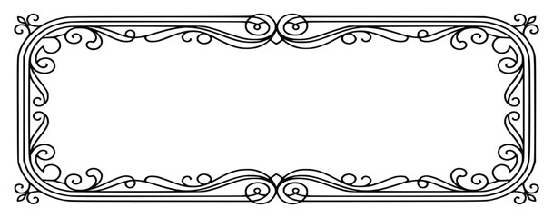Decorative Flourish Frame With Swirls And Curlicues Vector Illustration For Invitations And Designs
