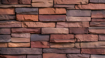 Obraz premium Rustic Stone Wall Texture With Brown And Red Bricks