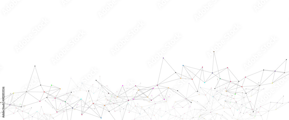 Poster  Abstract geometric background of science and technology concept. Digital technology futuristic internet network speed connection white background.
