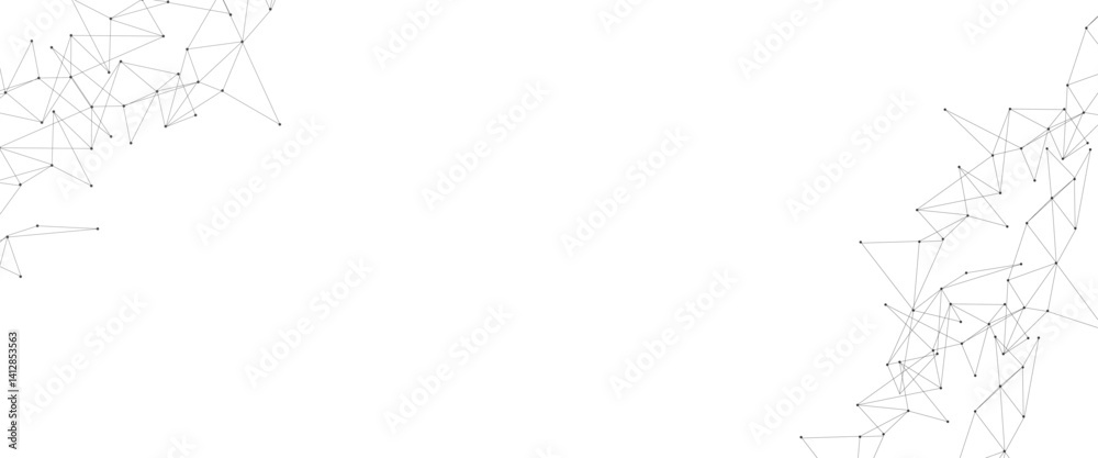 Poster  Abstract geometric background of science and technology concept. Digital technology futuristic internet network speed connection white background.