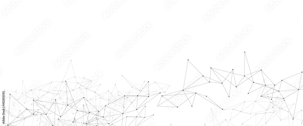 Aufkleber Vector illustration of minimalistic design with connecting the dots and lines. Vector Connect link background.